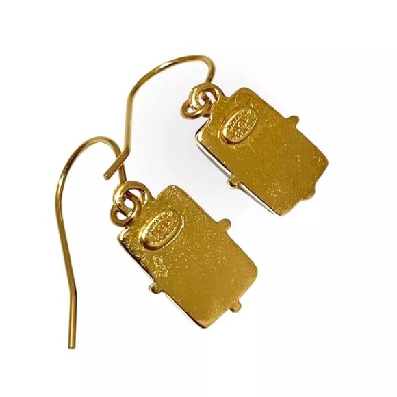 CHANEL CC Logos Red Gripoix Stones Hook Earrings Gold Tone 99P Auth w/Box - Picture 7 of 8